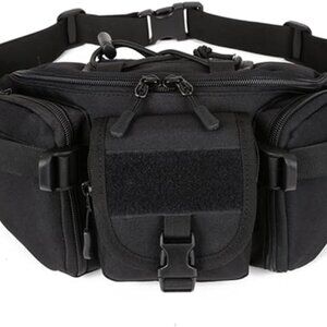 Tactical waist black pack bag